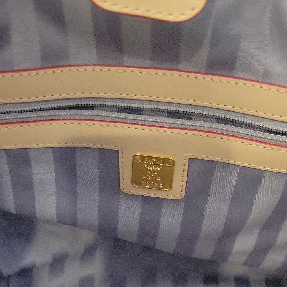 MCM Floral Pink and Beige Satchel - Picture 8 of 10